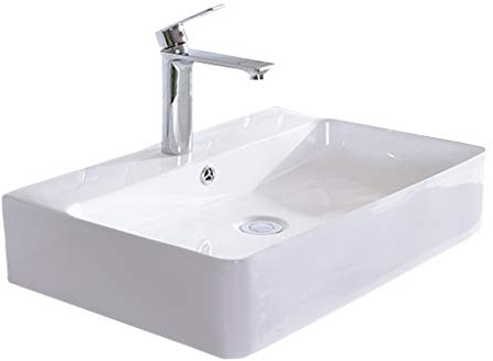 Wash Stands & Vanity Units Bathroom Sinks Ceramic Wash Basin Simple White Household Sink Restaurant Vanity Toilet Furniture Easy to Clean Gift (Color : White, Size : 60x4