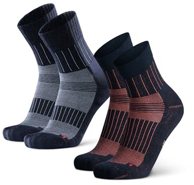 DANISH ENDURANCE Merino Ull Löparstrumpor, Vadderade Termiska, 2-pack | Merino Ull Löparstrumpor, Vadderade & Termiska med Fukttransport, för Löpning, Vandring & Vinterbruk, Unisex