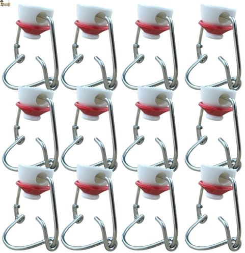 BricoLoco.com Svängbart flaskpropp. Förpackning 12 proppar. Kompatibel med glasflaska typ IKEA, läsk... Klipptyps tätning och lufttät med silikongummipackning. (12)