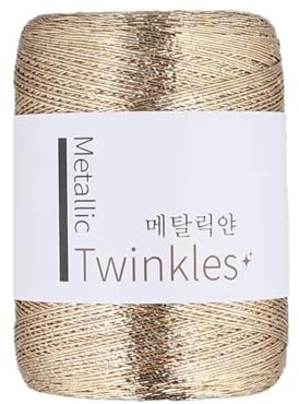 Filo metallico con paillettes - 1 mm - Filato per maglieria e uncinetto per borse a mano, borse a mano, decorazioni, 450 m+, 200 g (colore oro)