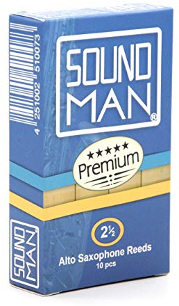 10 Soundman Blättchen für Altsaxophon – 10 Altsaxophonblättchen - Ideal für den täglichen Gebrauch - Schachtel mit 10 Saxophonblättchen (Stärke: 2,5)