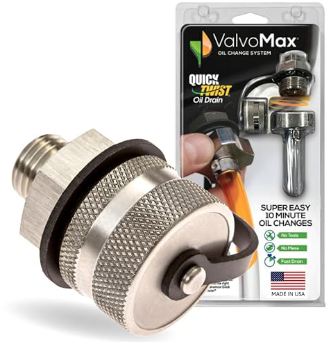 ValvoMax Oil Drain Valve – Quick Twist Oil Drain Plug for Mess-Free DIY Oil Changes – No Tools Required – M12-1.75 Thread Size – Veteran-Owned American Brand