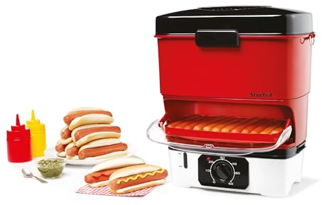 Starfrit Electric Hot Dog Steamer - Steams up to 12 Hot-Dogs - Nestable Components for Easy Storage