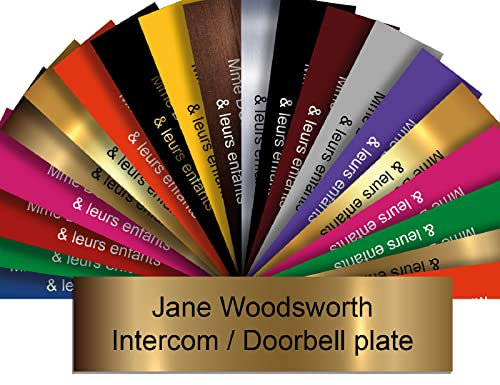 Klingelschild – Personalisiertes PVC Namensschild mit Gravur – selbstklebend – 1 bis 2 Zeilen – 6 x 1,5 cm (Metallisch Antikgold)