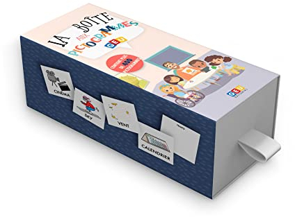 Jeux Educatif - Pictogrammes pour l'Autisme - Étui avec Plus de 400 Cartes Éducatives Plastifiées et Classées en 16 Catégories de Vocabulaire Visuel