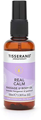 Tisserand - Real Calm Massage & Body Oil - 100% Pure Essential Oil - Lavender, Bergamot, and Patchouli - Calming Aromatherapy - 100ml