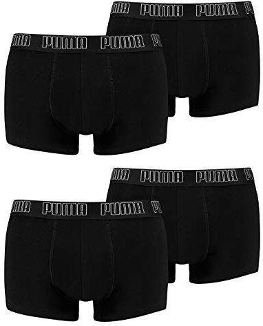 Puma Herren Shortboxer Unterhosen Trunks 4er Pack, Wäschegröße:L, Artikel:-001 Black