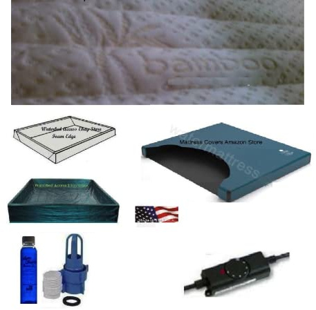 Queen Softside Waterbed Mattress with Bamboo Cover, Free Flow Bladder & Heater