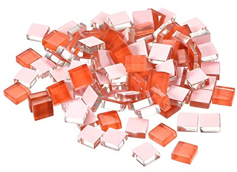 sourcing map Mosaïque Carrelage Tuile Tesselle, Verre Mince Mini Bricolage Fait Main Sans Cristal Pierre Artisanat Loisir Creatif (Orange Paquet 110)