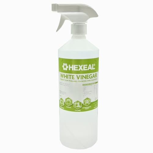 Hexeal White Vinegar 1L Spray – 1L Spray Bottle of Food Grade White Vinegar for Cooking, Cleaning, Pickling & Baking – Cleans Surfaces, Deodorises & Removes Grime