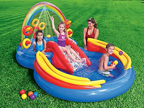Swimming Pool for Kids | Garden Paddling Pool with Slide | Inflatable Swimming Pool for Children Over 2 Years Old | Outdoor Inflatable Water Play Centre