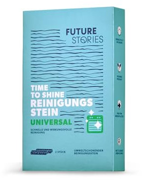Future Stories Pietra detergente universale, 2 pezzi in vetro riciclato – per forno, barbecue, superfici solide, senza sostanze chimiche