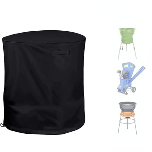 Housse Anti-poussière Pour Déchiqueteuse À Bois D'extérieur, Couverture De Broyeur De Feuilles Électrique Avec Poignée Et Cordon De Serrage, Étanche, Oxford 420D Noir 85*110cm