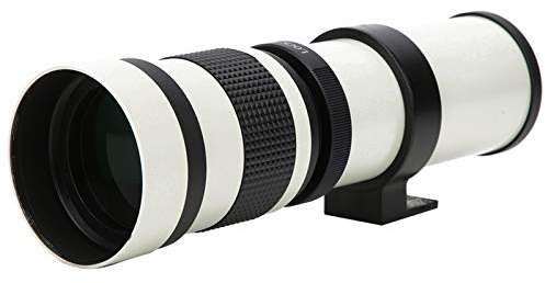 Obiettivo Zoom 420‑800 Mm F8.3‑16 con Messa a Fuoco Manuale con Teleconvertitore 2X per Fotocamera con Attacco F (WHITE)