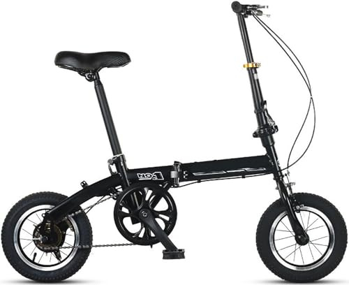 12 tums hopfällbar cykel for vuxna och tonåringar med justerbar höjd, hopfällbar stadscykel fälls enkelt ihop på 10 sekunder, hopfällbar campingcykel(A,12in)