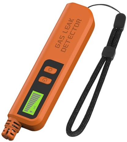 Portable Gas Leak Detector - Handheld Device with Visual & Audible Alarm for Home, RV, Camper | Fast Detection of LPG, Natural Gas, Propane | Compact & Battery-Operated Safety Tool (Orange)