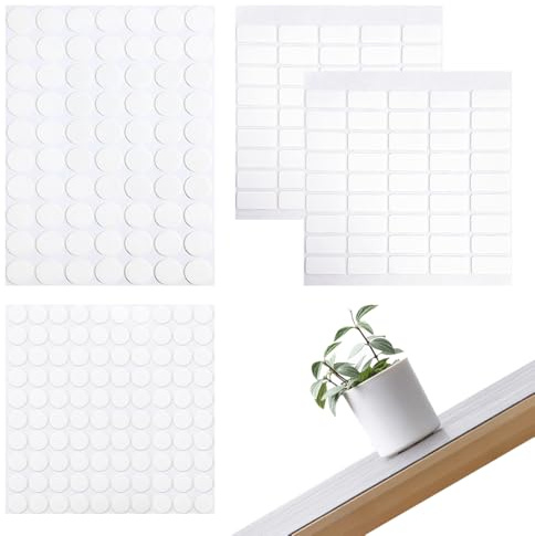 TRKETK 260 Pièces Pastilles Adhésives Double Face, Scratch Autocollant Rond Carré Transparent Adhésif Amovible Tampons Collants Sans Trace pour Les Affiches de Festival, La Décoration de La Maison