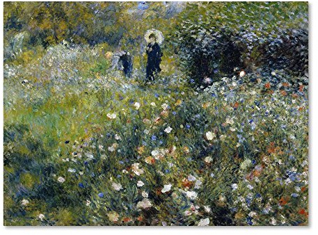 Trademark Fine Art Woman With A Parasol In A Garden by Renoir, 24x32-Inch