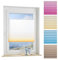 ourdeco® Plissee / 80 x 130 cm weiß-orange/lichtdurchlässig, Blickdicht/Farbverlauf: azurblau, orange/Montage ohne Bohren