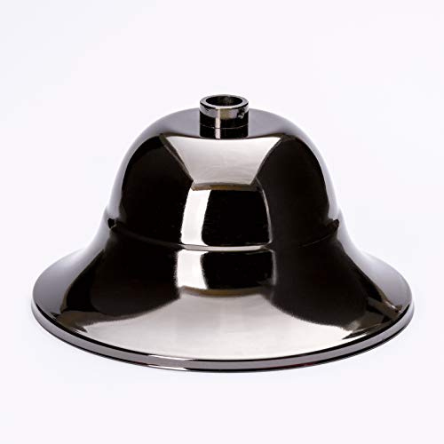 Baldaquin en laiton flamand noir nickel Ø 110 mm x 70 mm 10 anneaux de réglage Rosace de plafond, baldaquin de lampe, baldaquin de lampe et baldaquin en métal (noir-nickel)