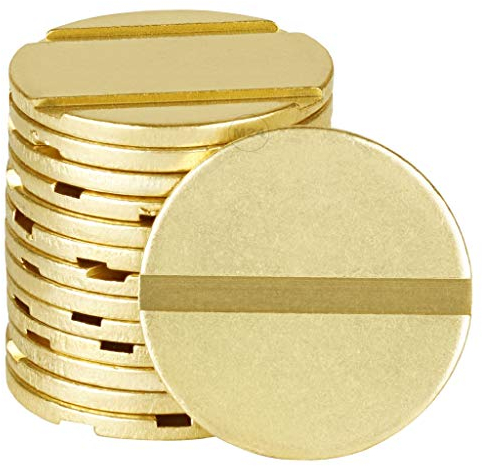 Münzer24 Wertmarke Typ pd25, passend z.B. für Beckmann Münzautomat, Profil Token 25mm x 2mm (50 Stück, Messing)