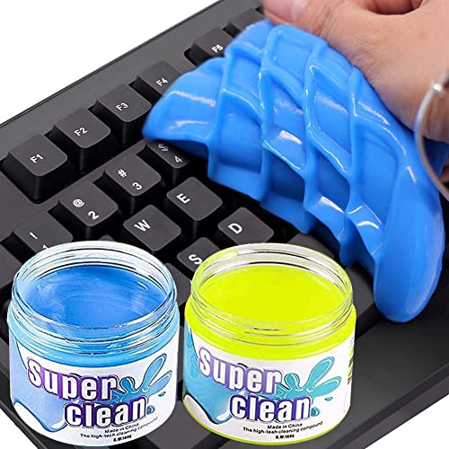 Gel Nettoyant Clavier, NALCY Gel de Nettoyage pour dépoussiérant, Réutilisable Nettoyeur Clavier Poussière pour PC, TV, Grilles de Ventilation, Calculatrices, Appareils Photos (2 Pièces)