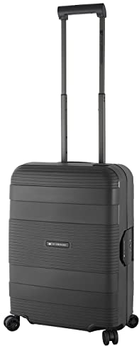 Von Cronshagen Reisetrolley Farman | Koffer mit Hartschale aus Polypropylen | Trolley mit Dreipunktverschluss | praktische Innenaufteilung | mit TSA Zahlenschloss (schwarz, S - Handgepäck)