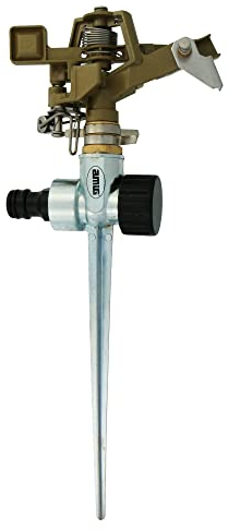 Amig - Tête D'Arrosage Sectorielle | Pointes En Métal Idéal Pour L'Arrosage Des Pelouses | 280 mm | Rotation 360° | Surface D'Arrosage Jusqu'À 95 m² | Laiton | Vert Pistache Et Noir