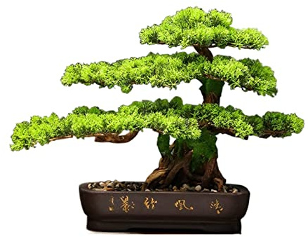 Artificial Bonsai Large Indoor Artificial Plants Fake Bonsai Tree Fake Tree Potted Fake Flower Green Plant for Farmhouse Rustic Home Room Decor for Home Office (Color : A)