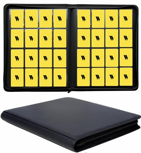 WUTONMU Raccoglitore a 16 tasche, 1000 + album di carte collezionabili con cerniera, doppia facciata, senza anelli, per MTG, TCG, carte sportive