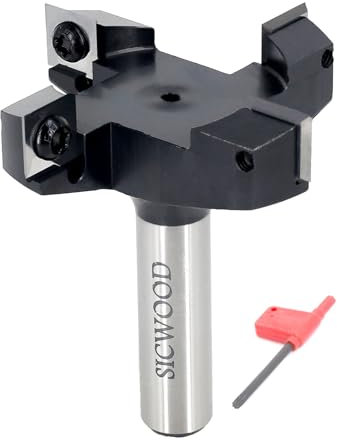 Fraise à défoncer pour spoilboard CNC - Tige 1/2 - Grand diamètre de coupe de 6,3 cm - 4 ailes - Insert de dalle aplatissante - Fraise à raboter pour raboteuse - Pour flycutter/niveler de