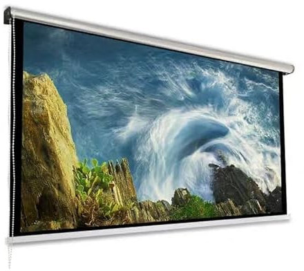 HD Manual Projector Screen, Anti-Crease Home Theater Office Wall Mounted Ceiling Pull Down Projection Screen – 60 70-4:3/16:9 Matte White Screen, Ultra Short-throw Projection Possible(16:9 60in)