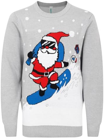 Label Cutters Boys Christmas Jumper Santa Snowboard 3 4 5 6 7 8 9 10 11 12 13 14 15 Years (14Y)