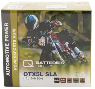 Q-Batteries QTX5L SLA AGM Motorradbatterie 12V 4Ah 60A