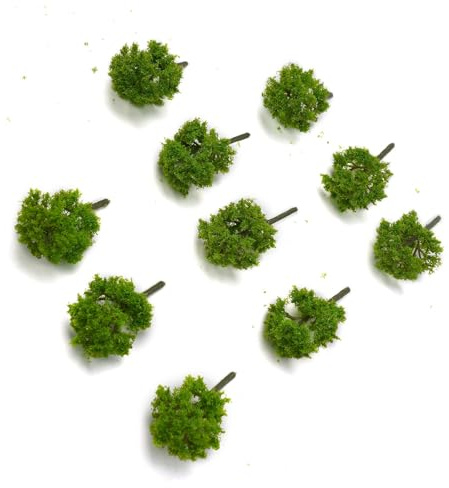 10 árboles de modelo arquitectónico de 79 cm, vegetación realista para trenes y juegos de guerra (7 cm)