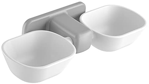 VGEBY Bols à Nourriture Suspendus pour Chats, épaississement Réglable, Conception Surélevée pour Chats, Montage Mural en Plastique, 2 Unités (White)