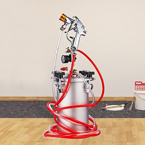 YJINGRUI 5L Tanque de Presión Pintura Pistola de Pulverización Pintura con 6 Agujeros Pulverizador para Pintura Multicolor de Látex Pintura Industrial Comercial Mangueras Manómetro
