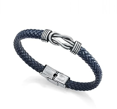 Viceroy Air | Pulsera Hombre Piel Trenzada Nudo Azul | 21 cm | 1304P01013