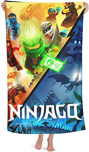 NICHIYOBI NinJago Strandtücher 3D-Digitaldruck Badetücher,modischer Auftritt,Reisetuch,Weich und lichtbeständig (1,75cmx150cm)