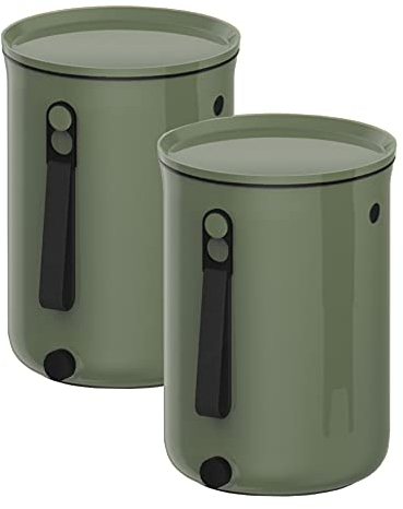 Skaza Bokashi Organko 2 (9,6 l) | preisgekrönter Küchenkomposter aus recyceltem Kunststoff | Starter Set für Küchenabfälle und Kompostierung | mit Gäraktivator 1 kg (Olive)