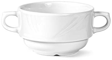 H&H 4413832 Tazza Da Brodo Arcadia Porcellana, Bianco, Cc 320