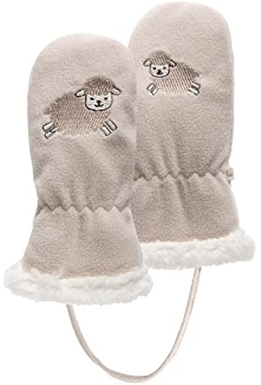 Isotoner Blandade babyhandskar 2/4 år i fårdetaljfleece - fodrad med pälsimitation, Färg: creme, 2-4 ans