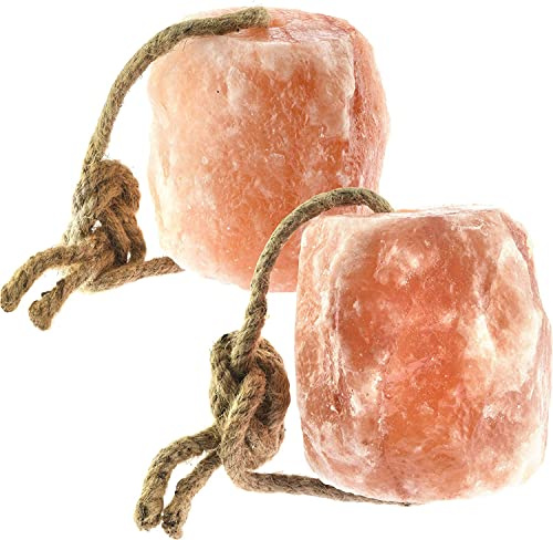 Himalayan 2-3Kg Salt Lick/Natural Minerals Block With Rope for Horses, Deer, Goats, Elk, Rabbits & All Animals Pink Salt Mineral (2-Pack)
