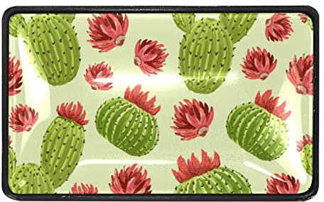 Cactus Green Pattern Red Paint Drawer Pull Handle 4Pcs for Dresser Kitchen Cabinets Wardrobe