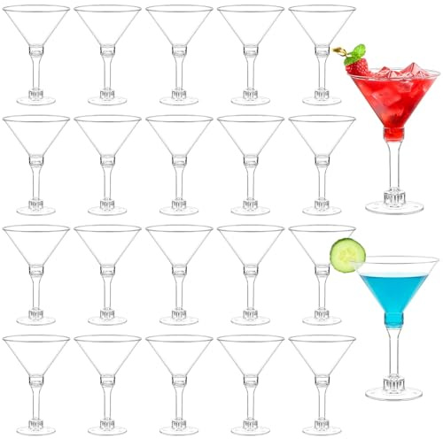 Kucoele 40 Pack Mini Plastic Martini Glasses, 5oz