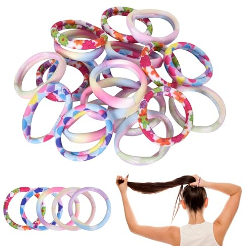 Zimoer 20Pcs Elastique Cheveux Fille, Multicolore Chouchou Cheveux Fille, Elastique Cheveux Bebe, Mini Chouchous Coloré, Porte-Queue de Cheval Sans Couture, Corde Elastique pour Cheveux Bébé Filles