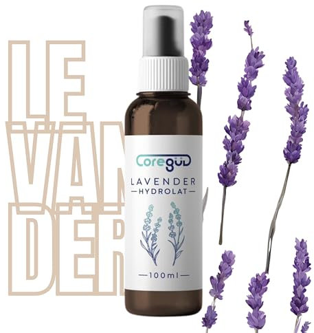 Lavendelhydrolat Bodyspray - 100ml Ätherisches Lavendelöl Spray für Haut & Haar, Gesichtswasser, Körperduft, Haarwasser - Levandel Kissenspray, Einschlafspray & Schlafspray Erleben beruhigende