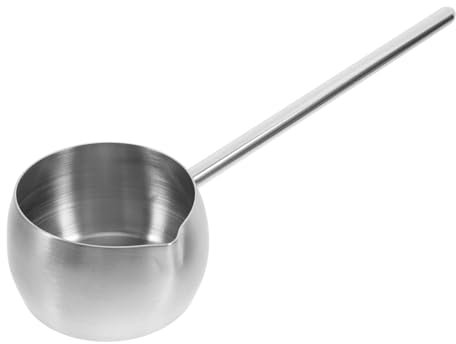 BIUDECO Cucharón De Acero Inoxidable 304 De 280 Ml, Cucharón para Calentar Aceite, Cuchara De Metal con Mango Largo, Utensilio Multiusos para Cocina Doméstica y Restaurante