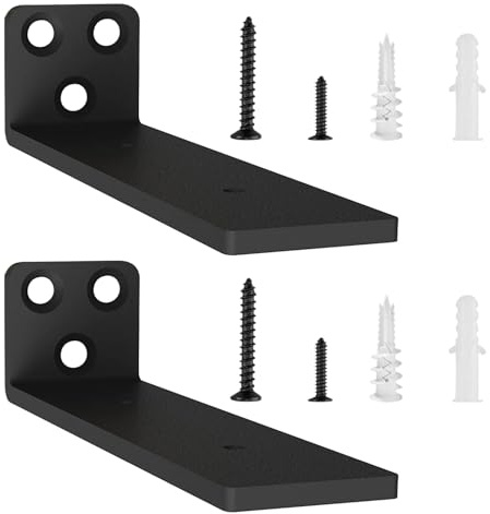 2 Pezzi Supporti per Scaffali, Staffe per Mensole Pesanti, Supporti Mensola Reggi Mensola Porta Mensole da Muroper la Casa, la Cucina e l'ufficio | 15cm, Portata 70 Kg (Nero) 6in