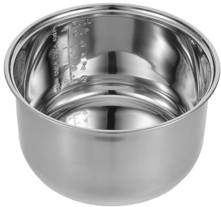 Alipis Pentola Interna Per Cuociriso Universale in Acciaio Inossidabile 4L Ricambio Per Cuociriso Elettrico Accessorio Per Cottura Vapore Riso E Porridge Dimensioni 9.25X9.25X5.12 Pollici